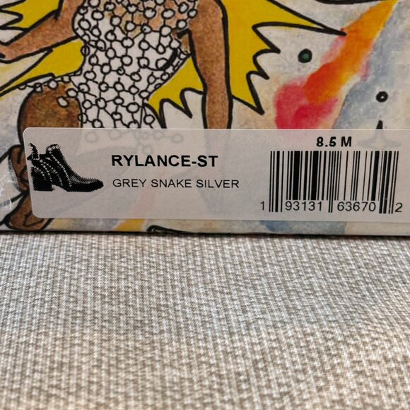 Jeffrey Campbell Rylance Studded Grey Snake Silver Ankle Bootie - Picture 8 of 8